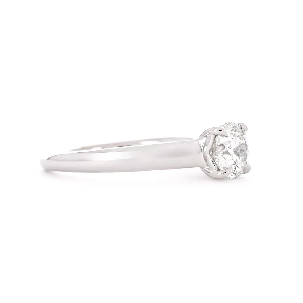 1.01ct Round Trellis Diamond Engagement Ring - 14K White Gold