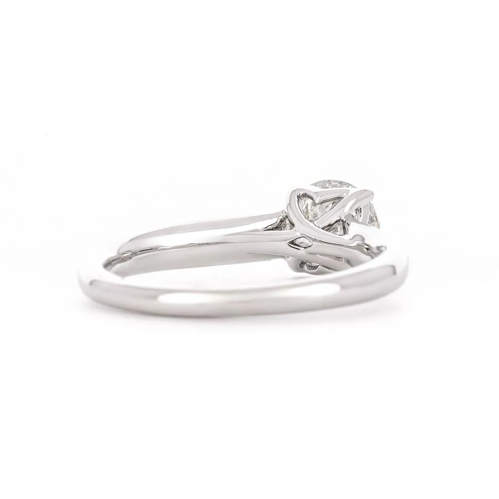 1.01ct Round Trellis Diamond Engagement Ring - 14K White Gold