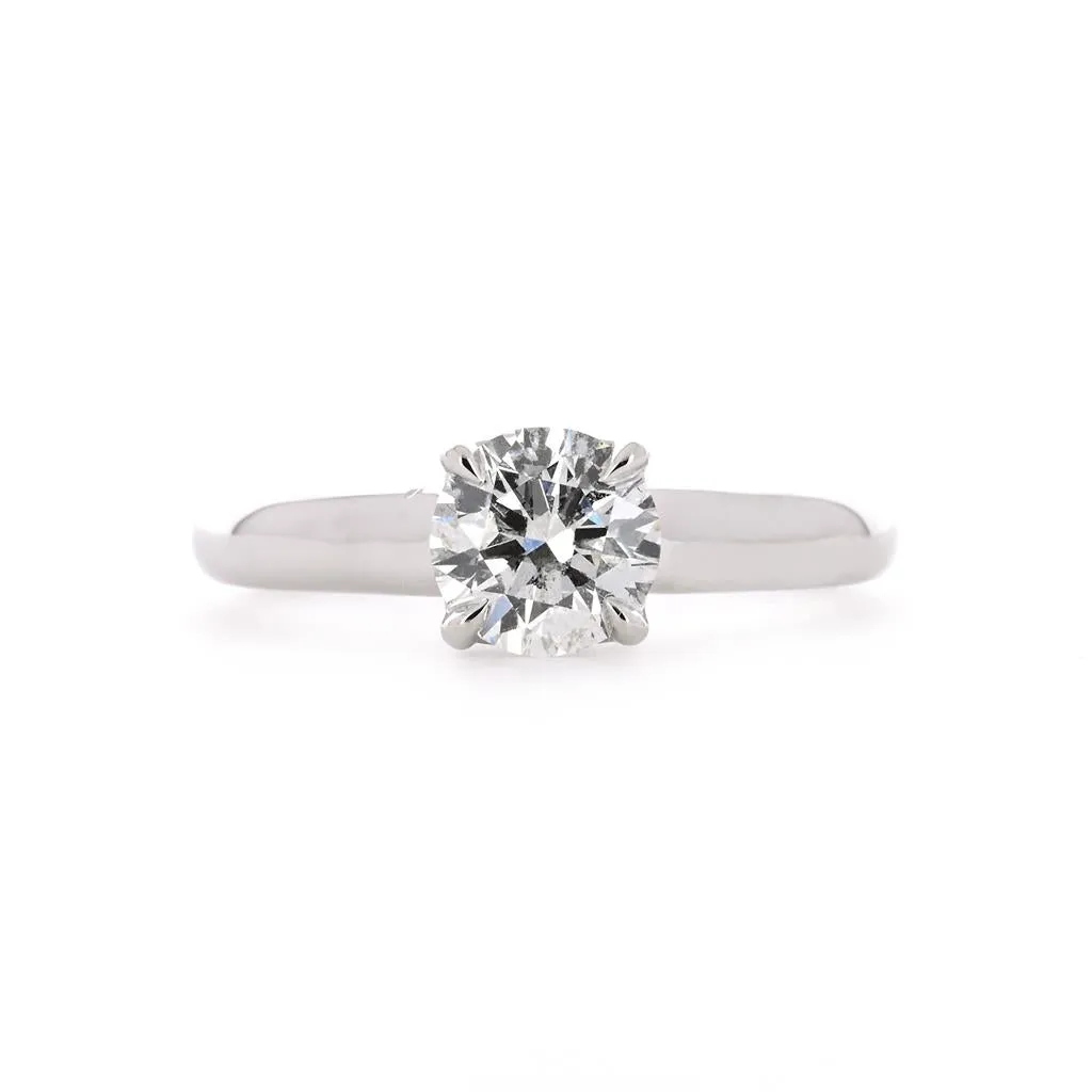 1.01ct Round Trellis Diamond Engagement Ring - 14K White Gold