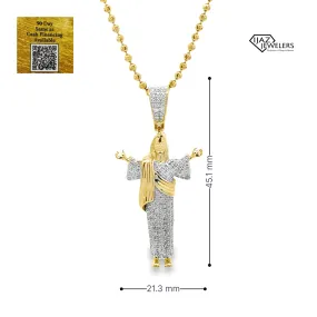 10K Gold 0.38 CTW Diamond Jesus Charm