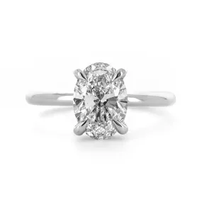 2.63ctw Oval Lab-Grown Diamond Solitaire Engagement Ring, Signature Solitaire - 14K White Gold