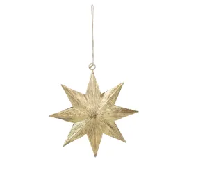 8" Embossed Metal Two-Sided Star Ornament