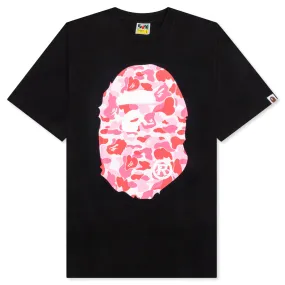 ABC Camo Big Ape Head Tee - Black/Pink