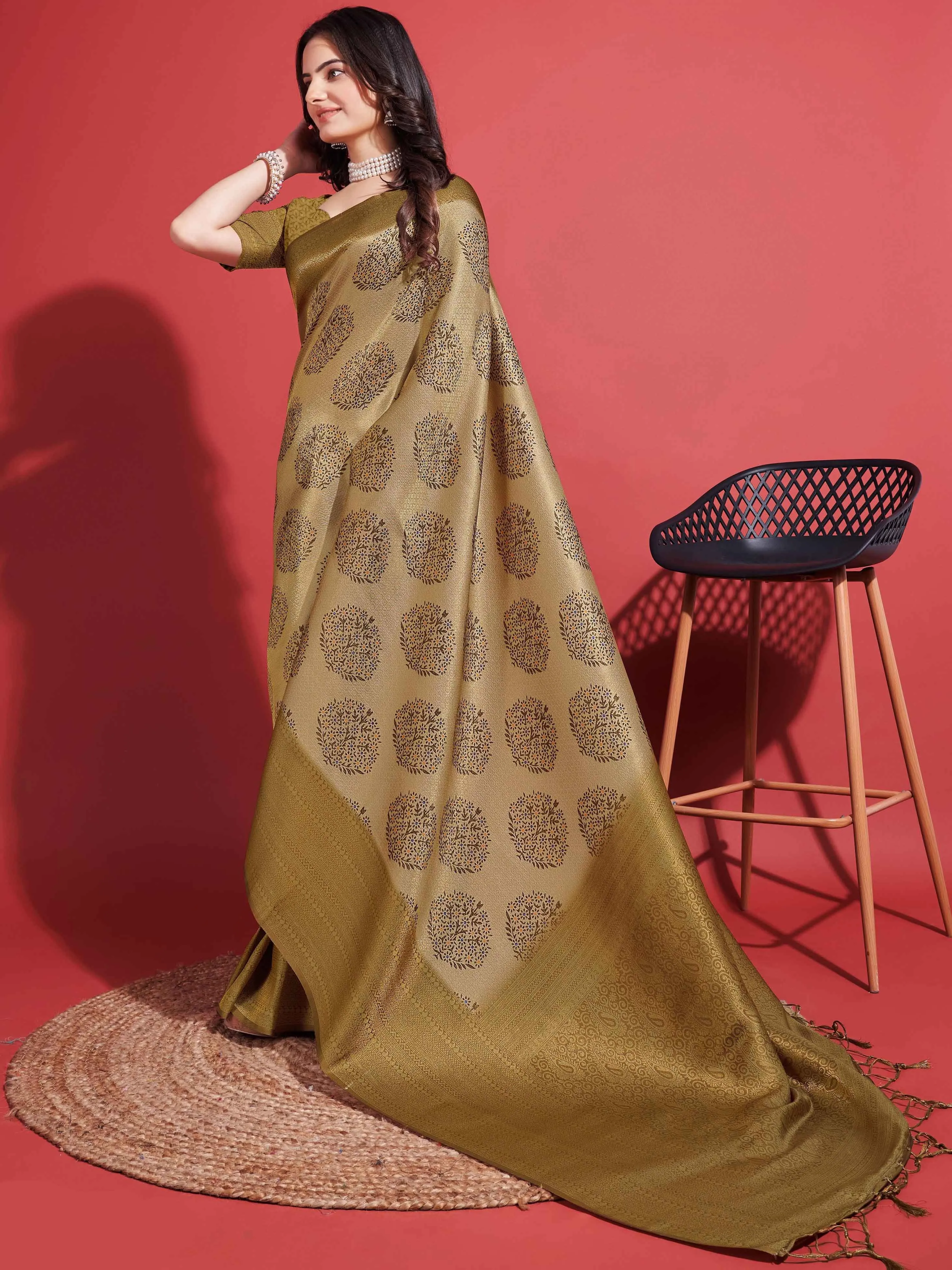 Abstract Printed Handloom Saree