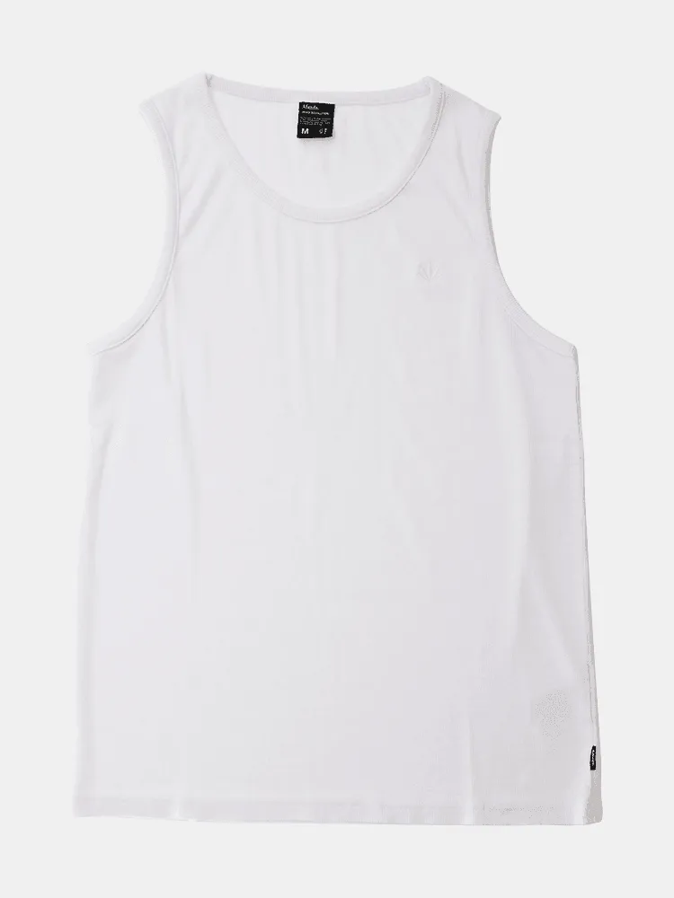 Afends Foundation Hemp Rib Singlet - White