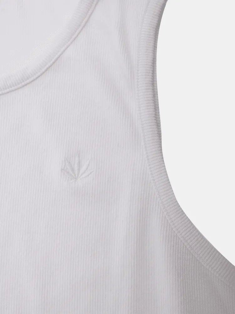 Afends Foundation Hemp Rib Singlet - White