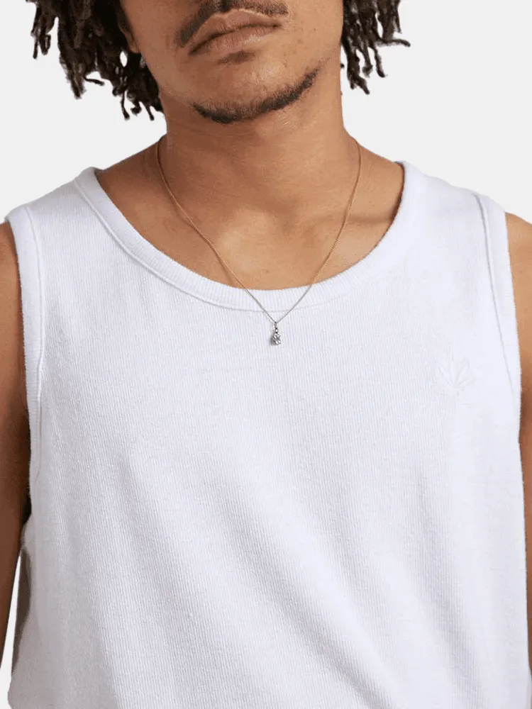 Afends Foundation Hemp Rib Singlet - White