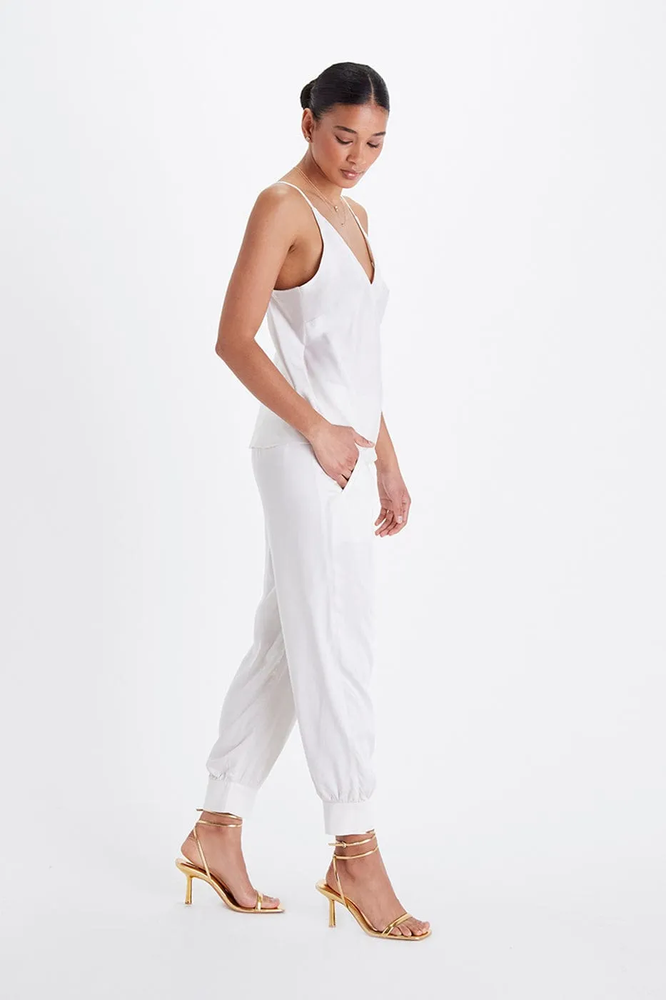 Allie TENCEL Ankle Trousers | Snow White