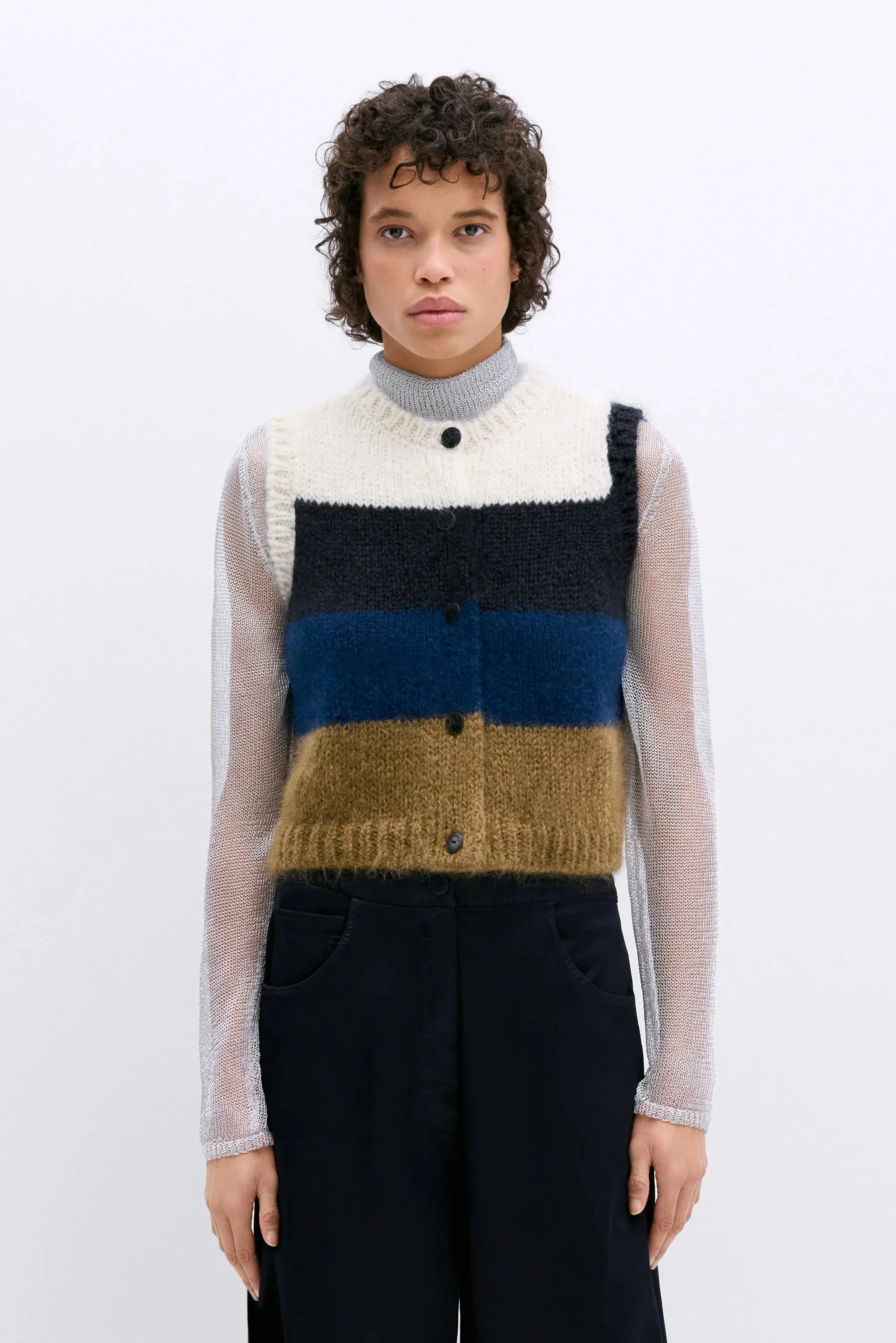 Alpaca & Mohair Striped Waistcoat