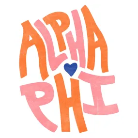 Alpha Phi Colorful Lettering PR Design