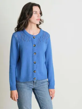 Amie Organic Cotton Cardigan | Blue