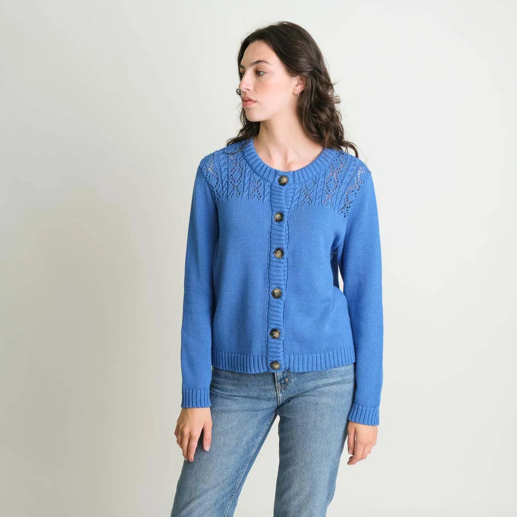 Amie Organic Cotton Cardigan | Blue