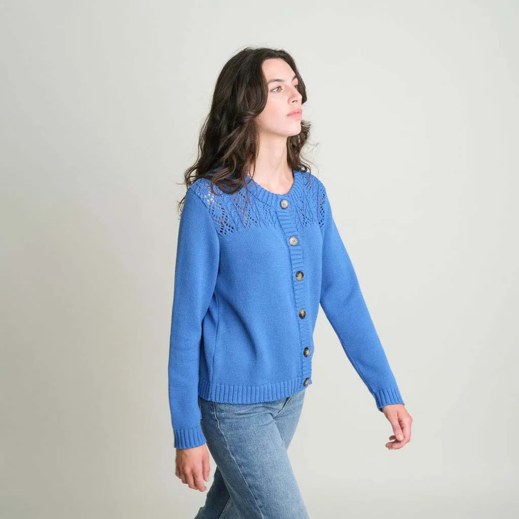 Amie Organic Cotton Cardigan | Blue