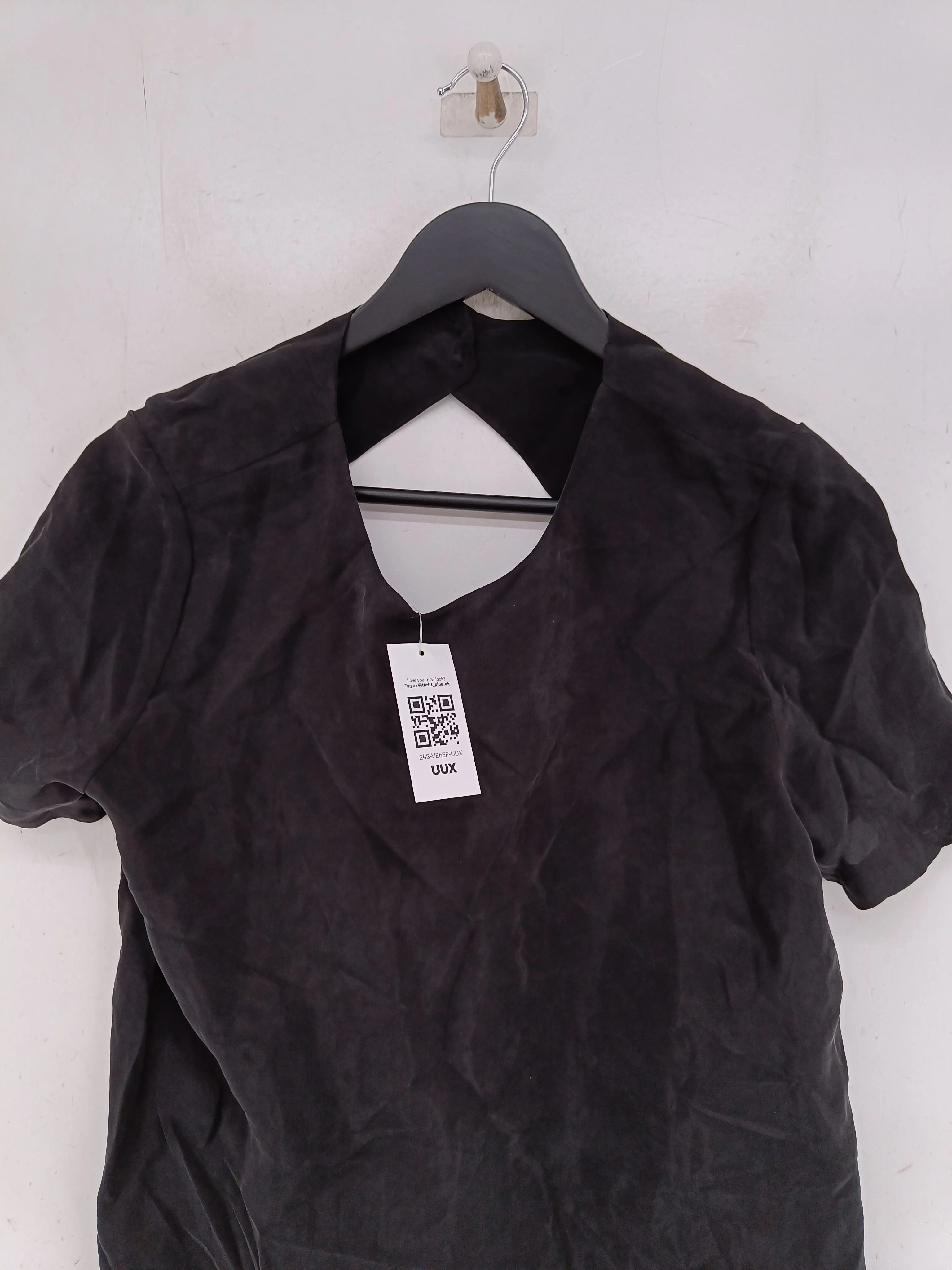 & Other Stories Women's Blouse UK 8 Black Polyester with Other