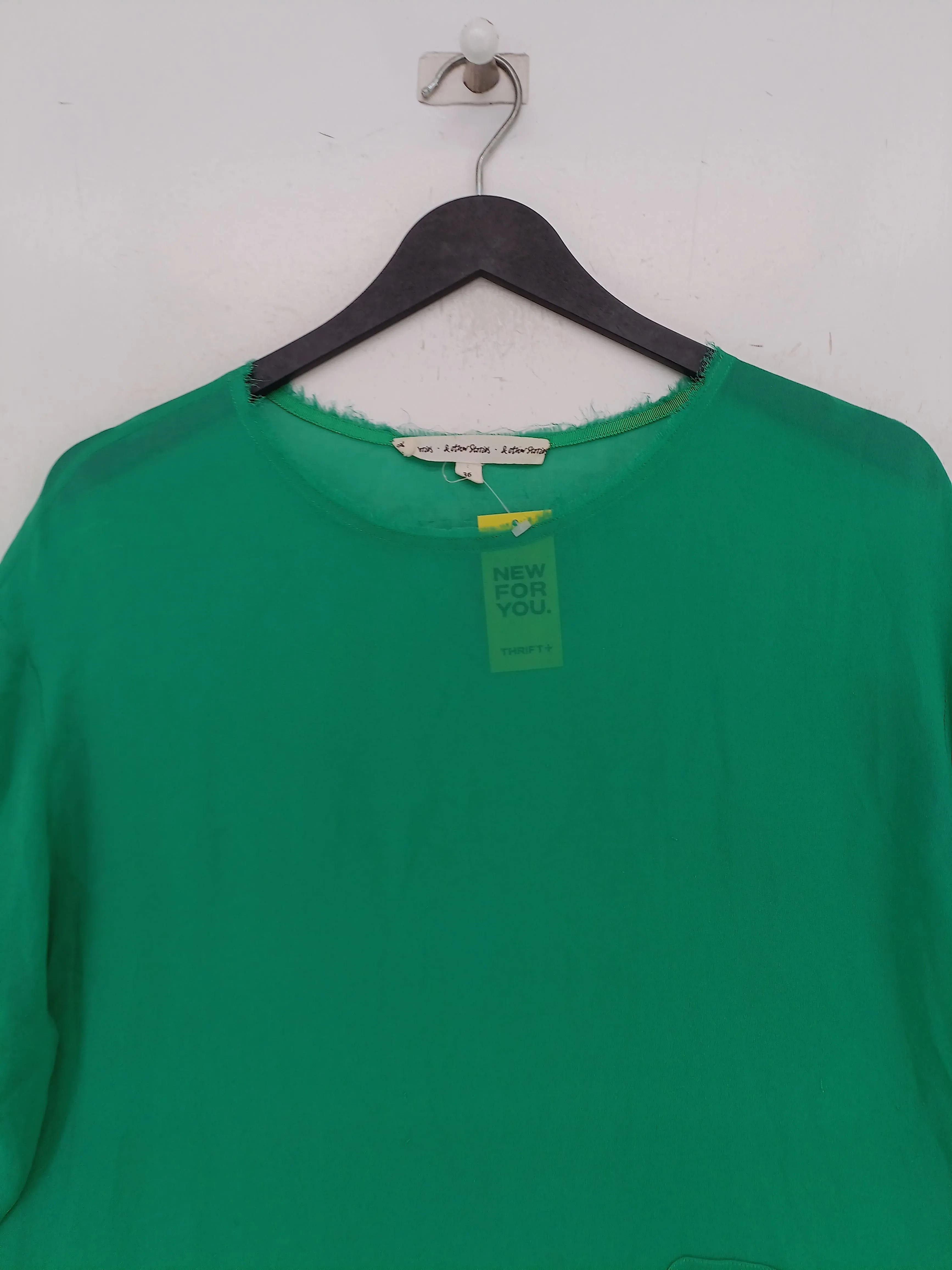 & Other Stories Women's Blouse UK 8 Green 100% Other