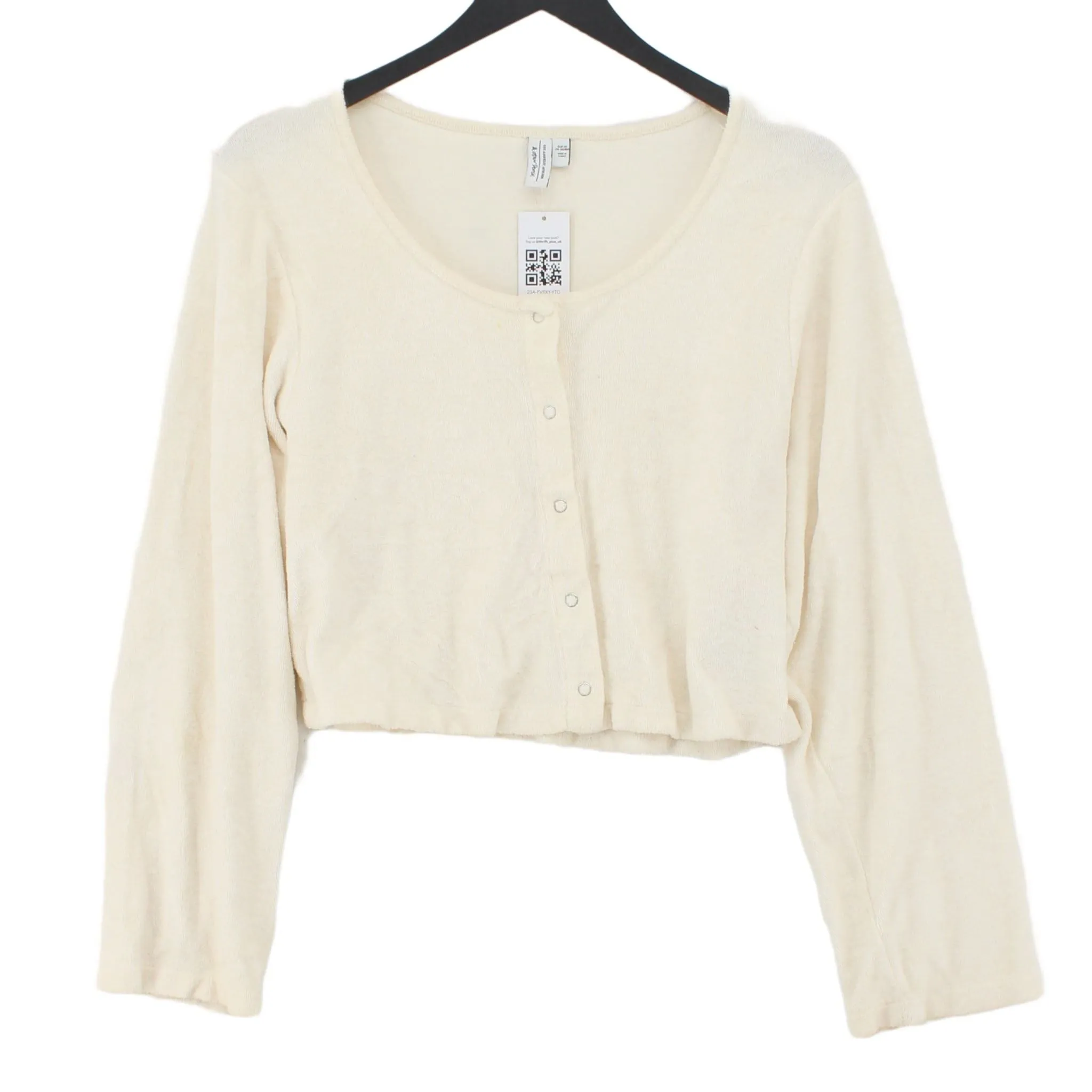 & Other Stories Women's Cardigan XS Cream 100% Cotton