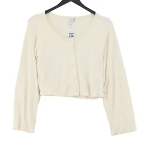 & Other Stories Women's Cardigan XS Cream 100% Cotton