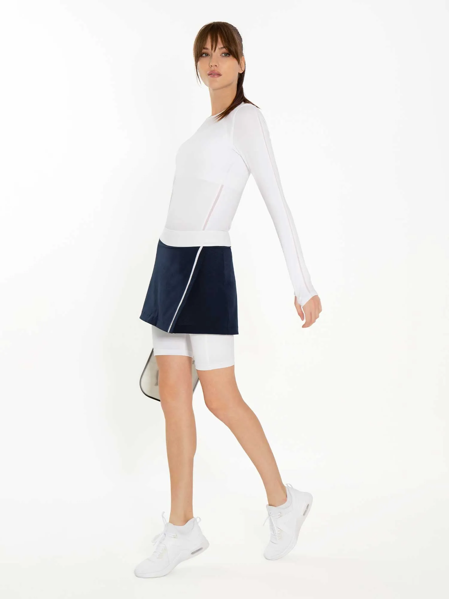 Ashley Performance Wrap Skort - Midnight/White