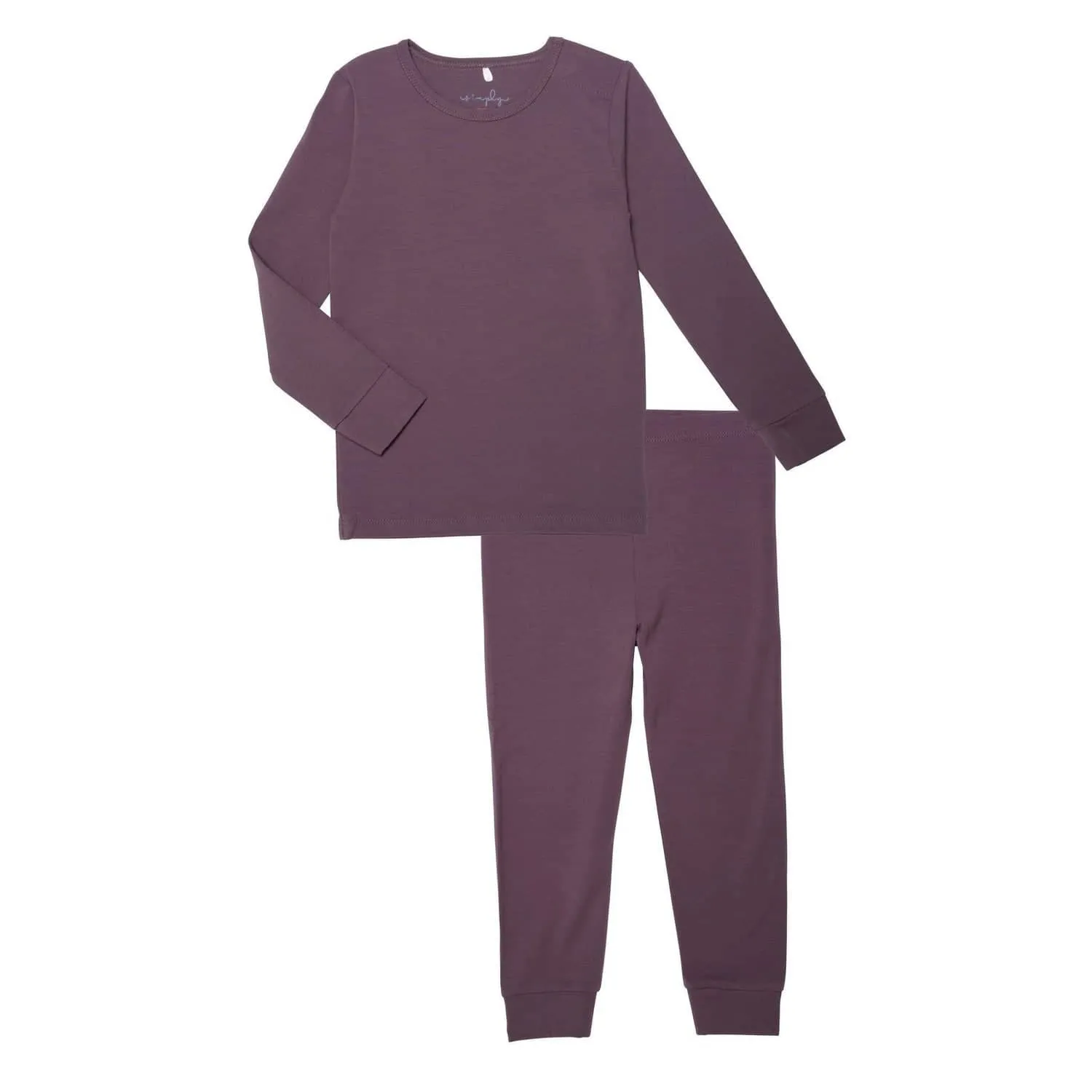 aubergine CloudStretch™ magnetic kids pajama set