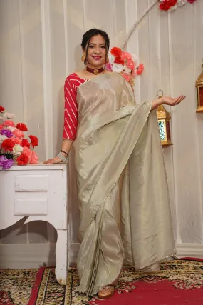 Aurora Glow Pre-Draped Silk Saree with Blouse