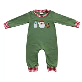 Baby Applique Romper - Christmas - Santa's Milk & Cookies Boys Girls