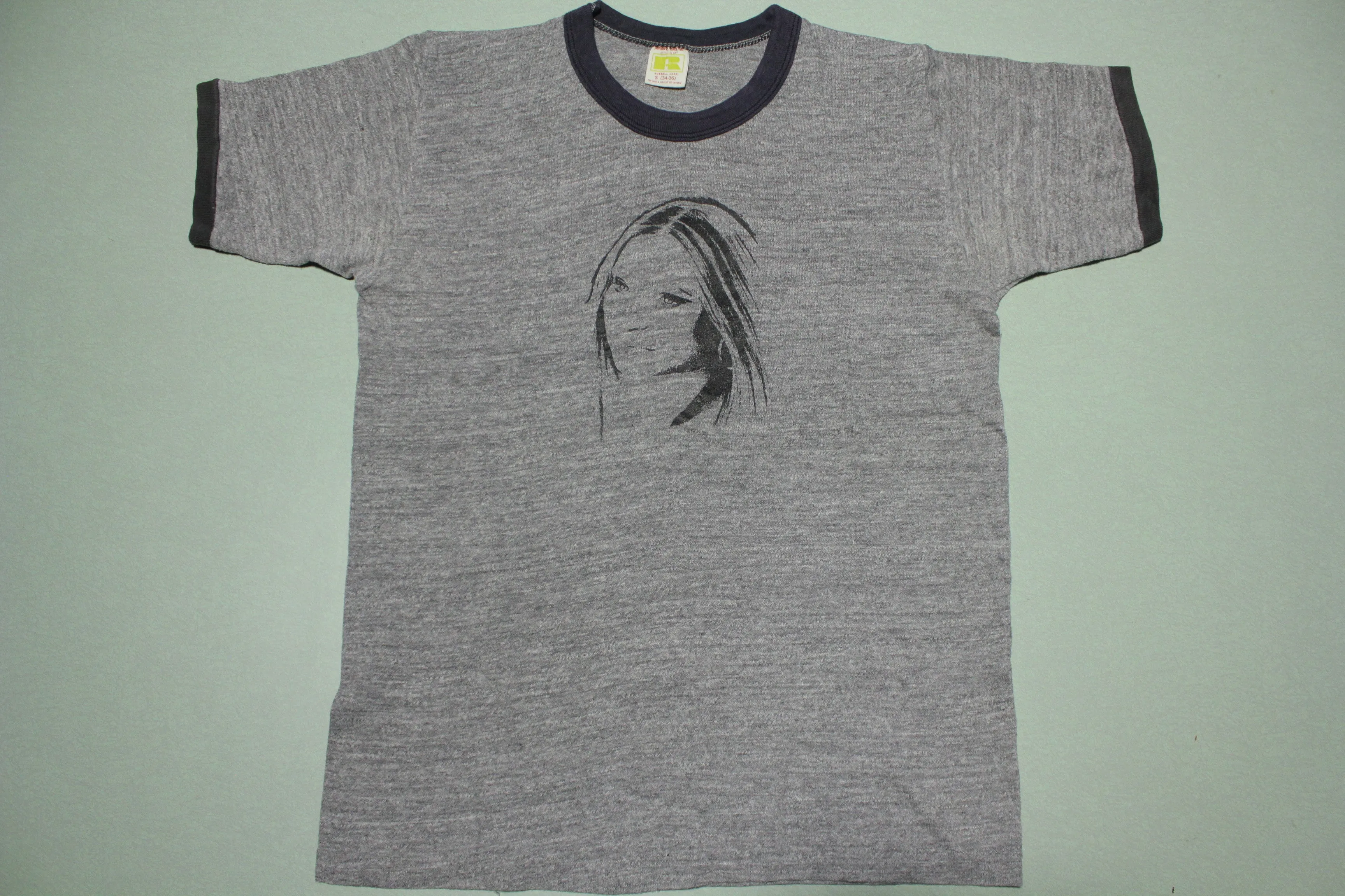 Barbara Streisand Vintage 70's Single Stitch Rare Ringer T-Shirt