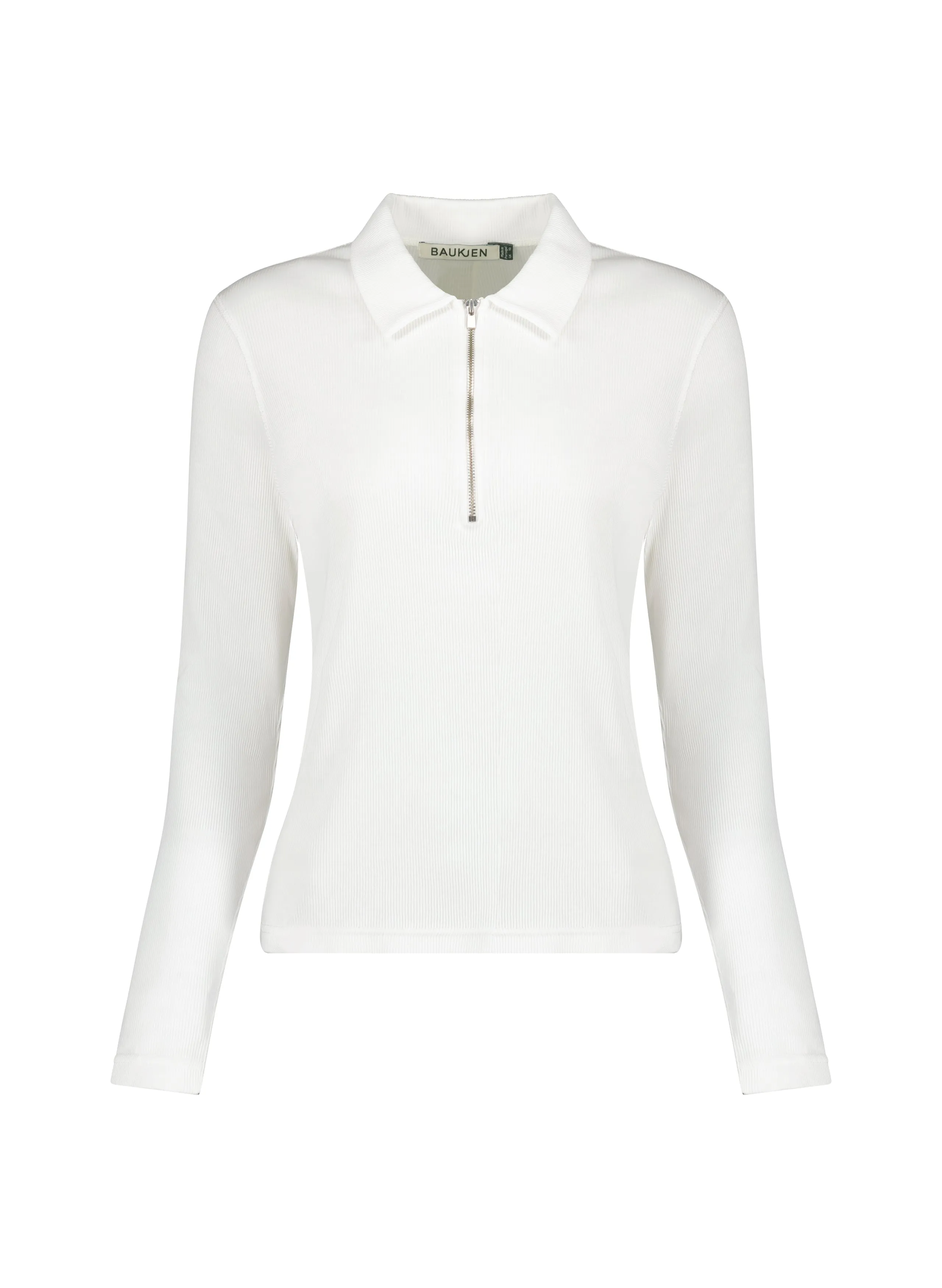 Baukjen Essentials Organic Zip Collar Top | Antique White