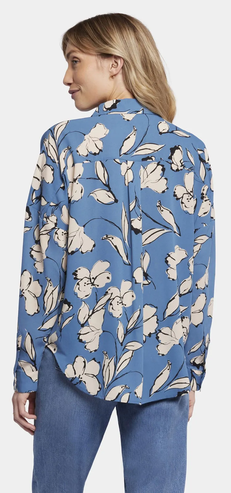 Becky Blouse Blauw Bloemenprint | La Grande