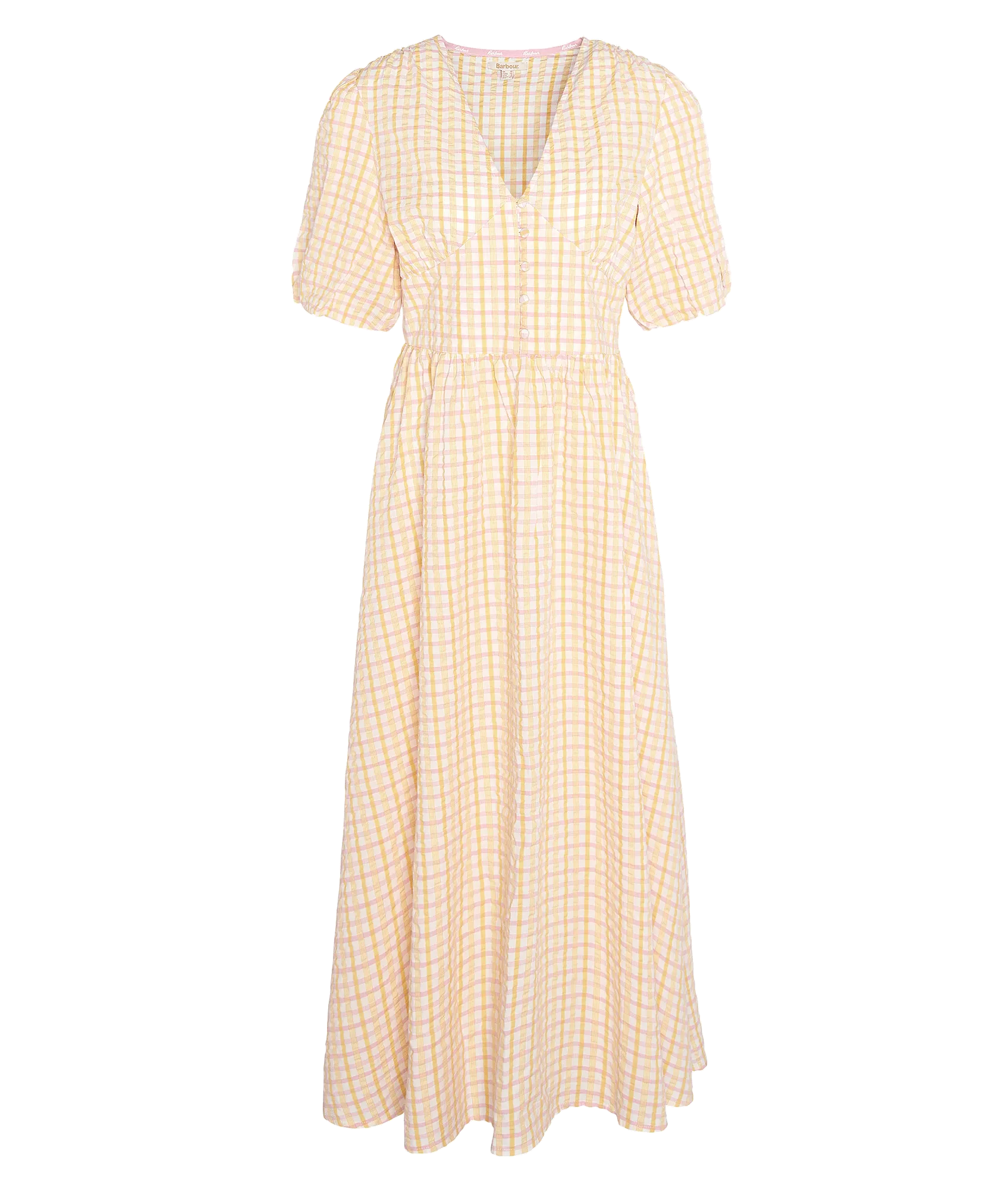 Belmont Seersucker Check Maxi Dress - Cream