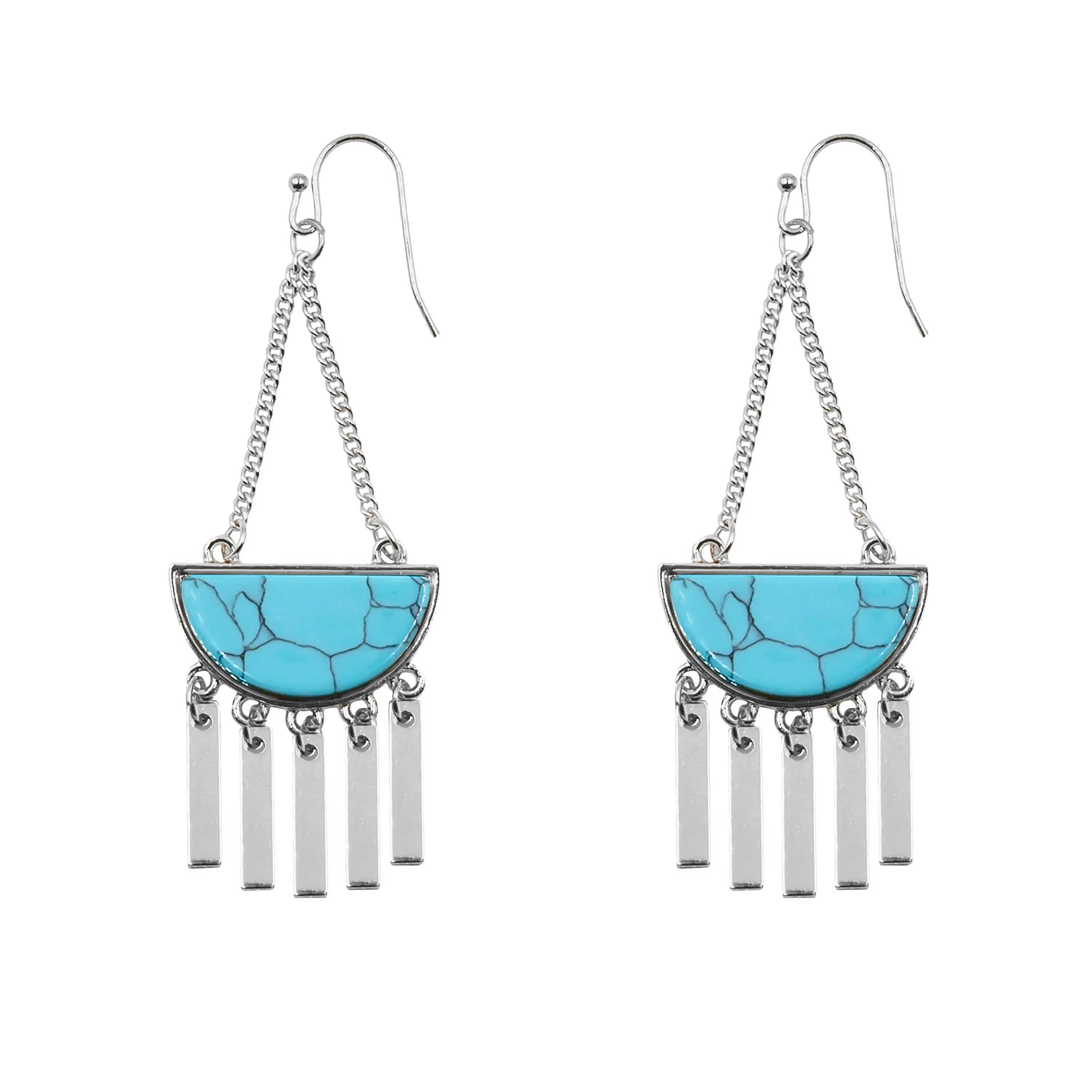 Bianca Collection - Silver Turquoise Earrings