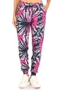 Black Magneta Tie Dye Print Soft Lounge Jogger Pants