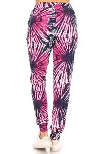 Black Magneta Tie Dye Print Soft Lounge Jogger Pants