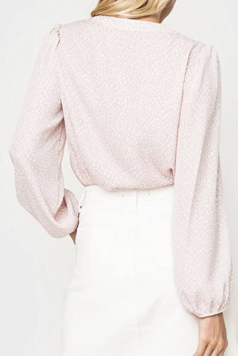 Blouson Sleeve V-Neck Blouse