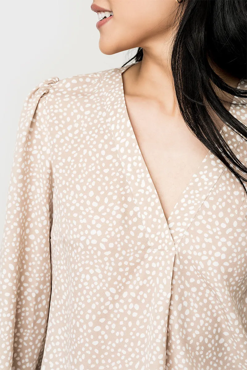 Blouson Sleeve V-Neck Blouse