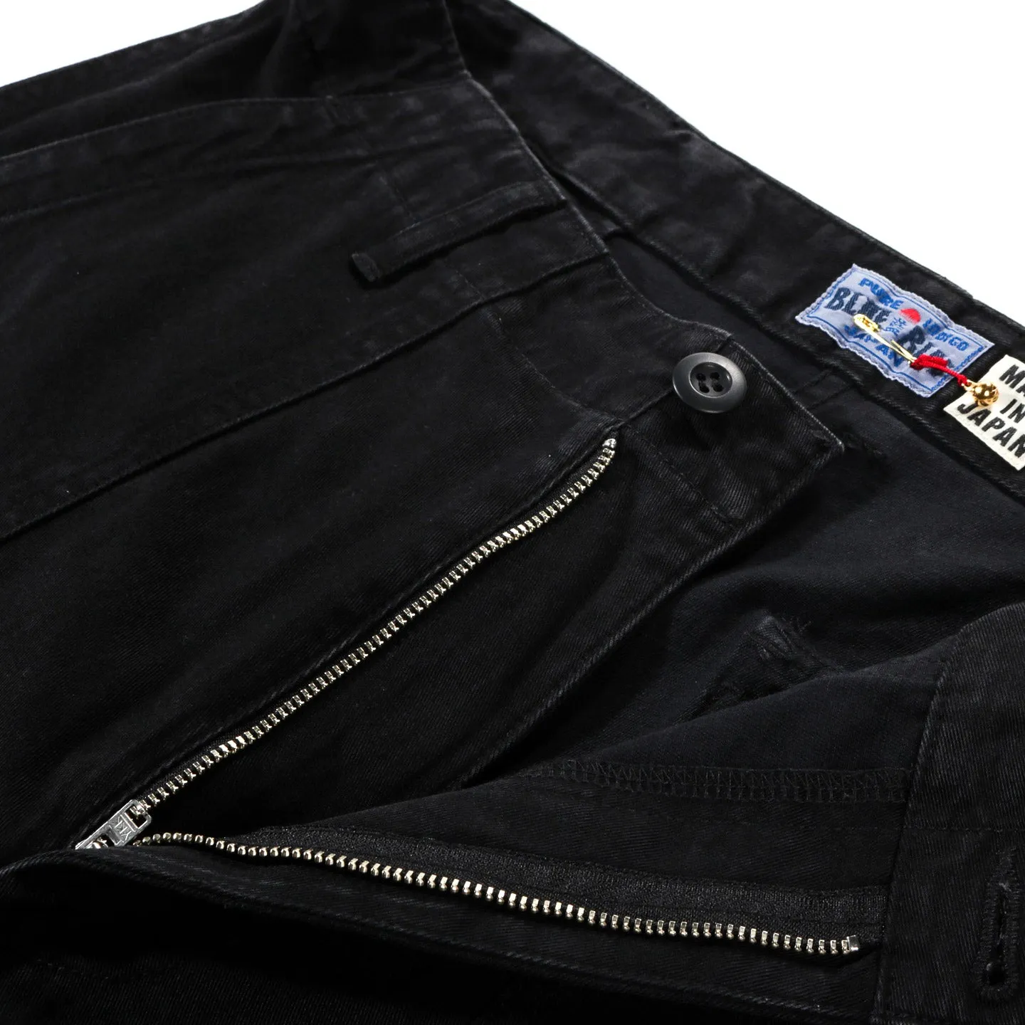 BLUE BLUE JAPAN COTTON TENCEL TWILL FATIGUE PANTS BLACK