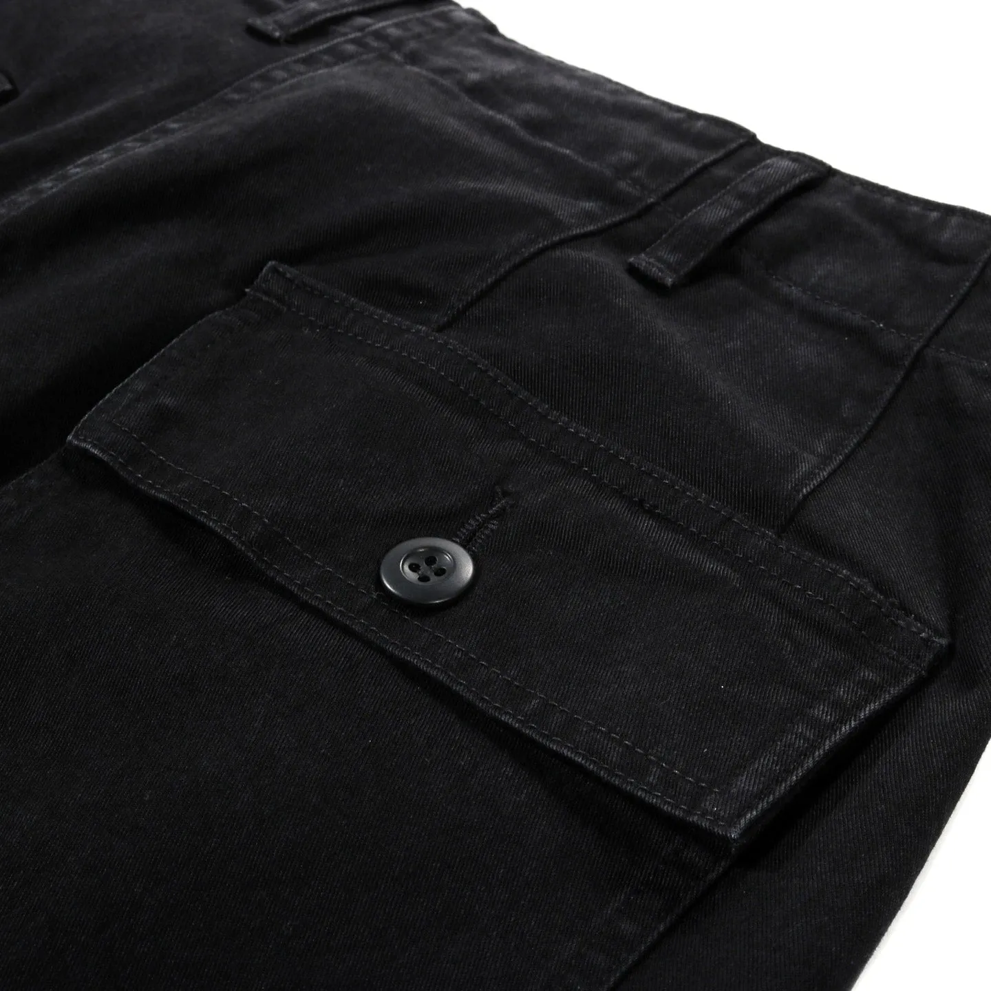 BLUE BLUE JAPAN COTTON TENCEL TWILL FATIGUE PANTS BLACK