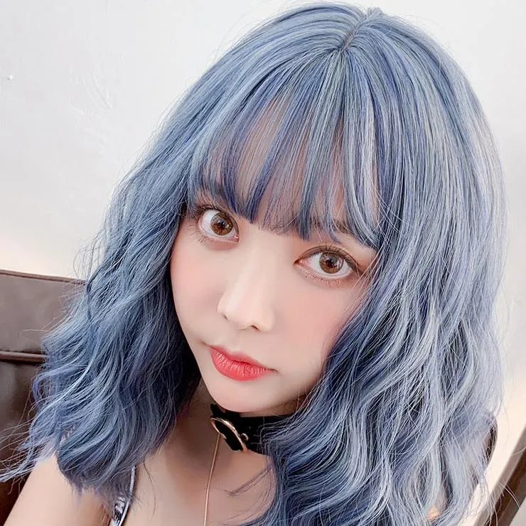 Blue Grey Wave Short Wig SD02452