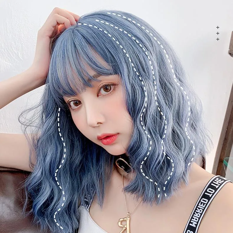 Blue Grey Wave Short Wig SD02452