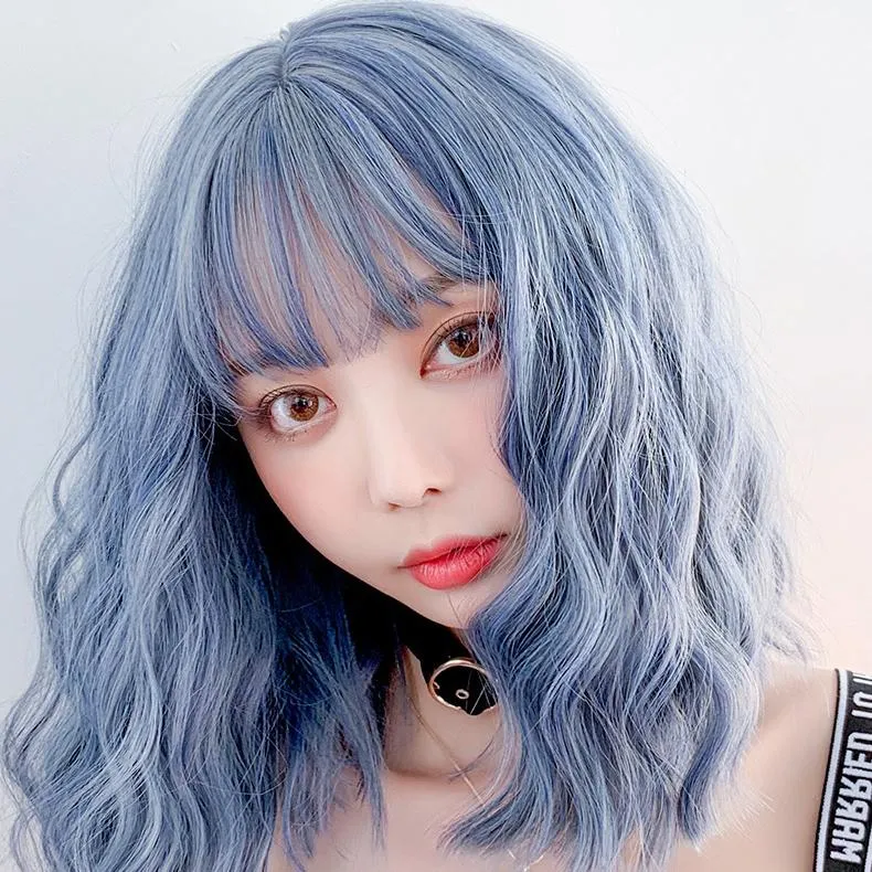 Blue Grey Wave Short Wig SD02452