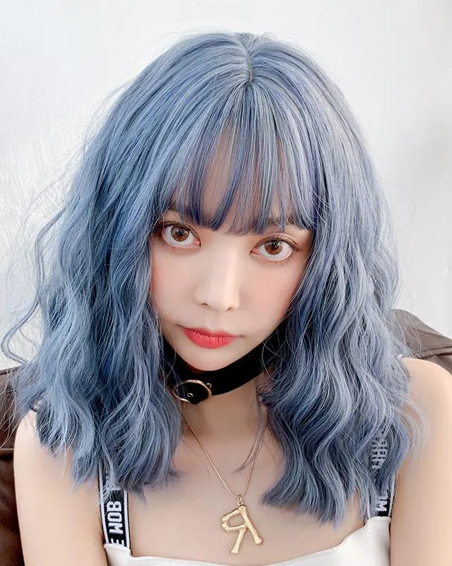 Blue Grey Wave Short Wig SD02452