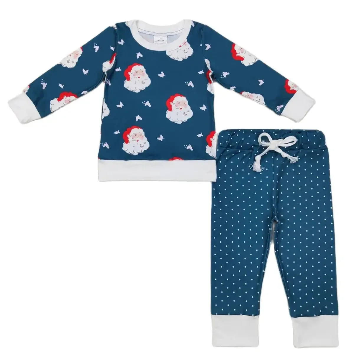 Boys Kids Outfit - Christmas - Sweet Navy Classic Santa