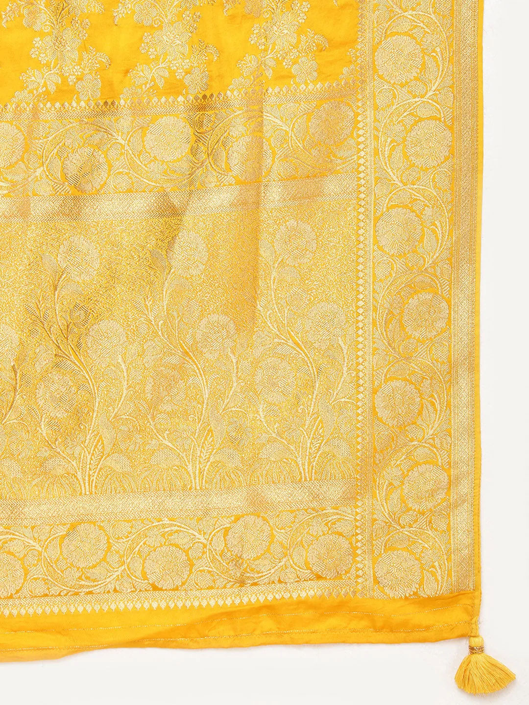 Brocade Zari Jaal Woven Crepe Saree