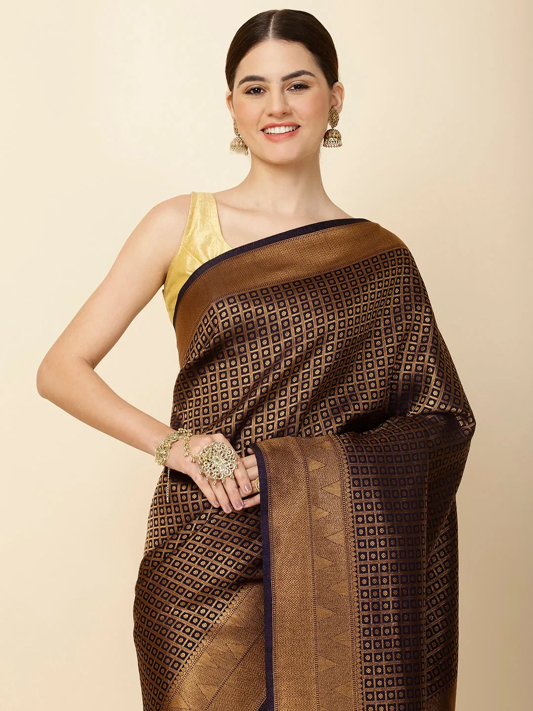 Brocade Zari Jaal Woven Handloom Saree