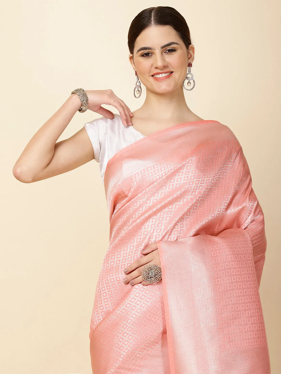 Brocade Zari Jaal Woven Handloom Saree