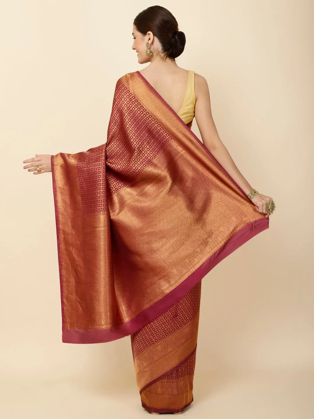 Brocade Zari Jaal Woven Handloom Saree