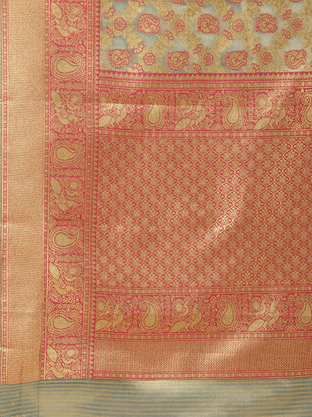 Brocade Zari Jaal Woven Tissue Saree