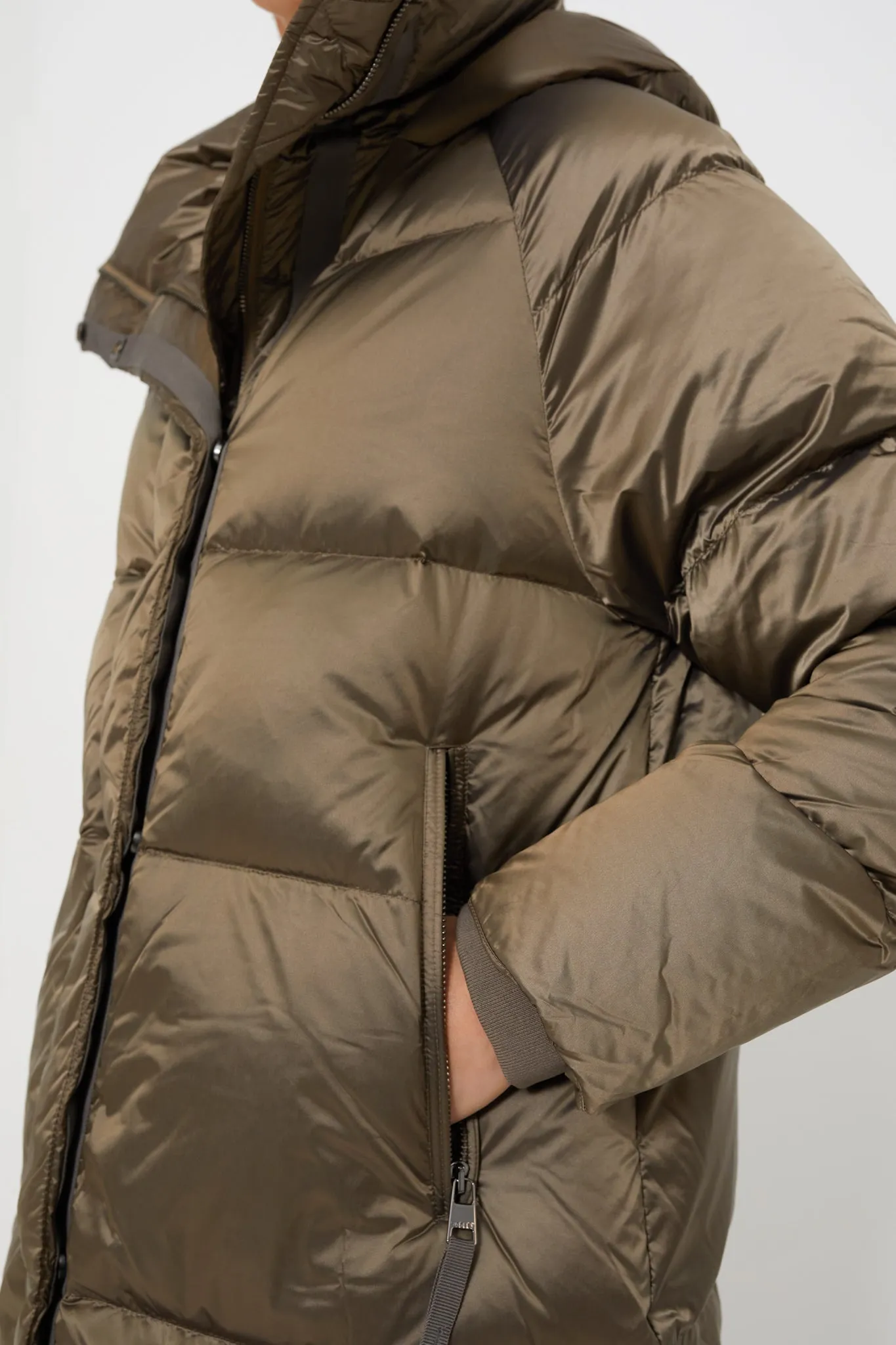 Brushed Olive Metallic Canton Down Jacket