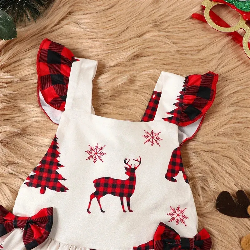 Buffalo Plaid Woodland Baby / Toddler Girls Christmas Dress