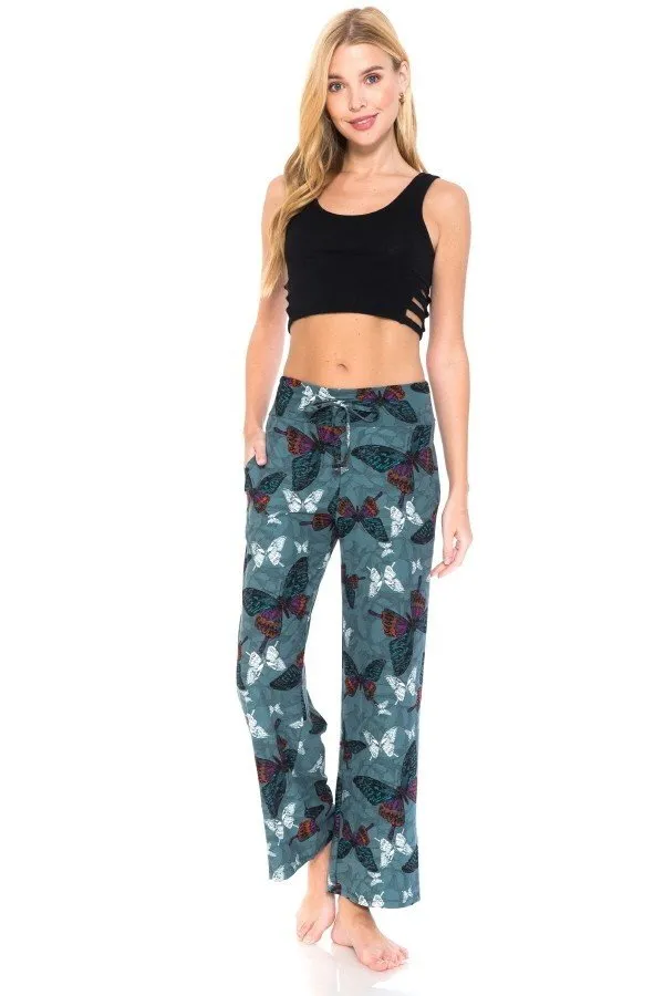 Butterfly Print Comfortable Soft Lounge Pajama Pants