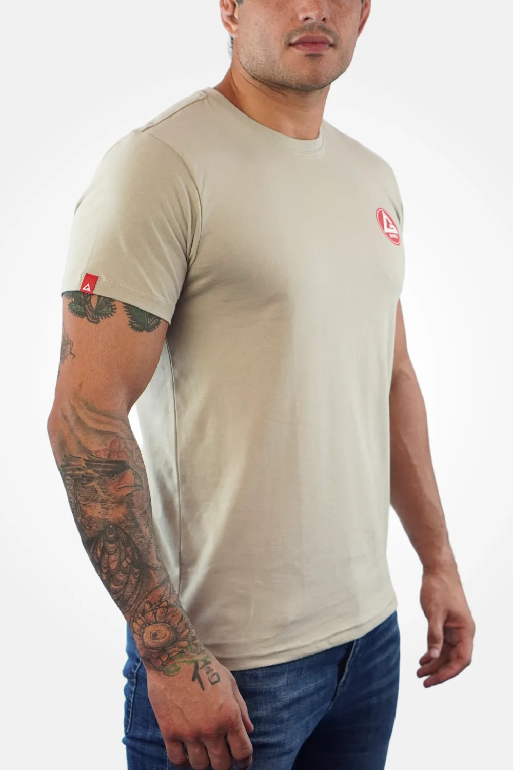 Camiseta Red Shield BJJ- Bege